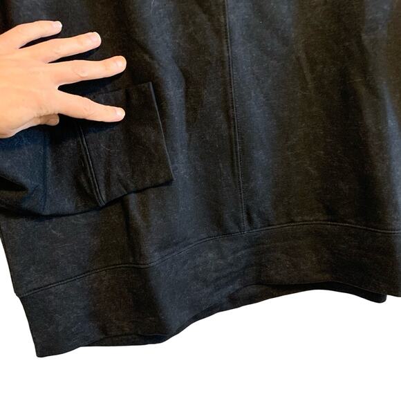 32 Degrees Heat Black Velvety Long Sleeve Pullover Crew Neck Sweatshirt - Picture 4 of 8